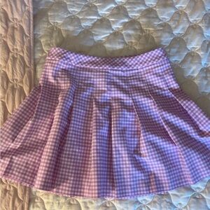 Aritzia Purple Checkered Skater Skirt